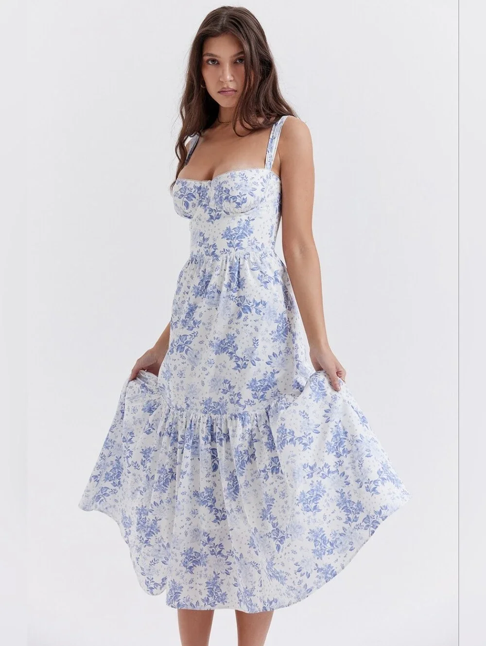 house of cb corset floral dress House of CB Samaria corset midi dress in sage floral